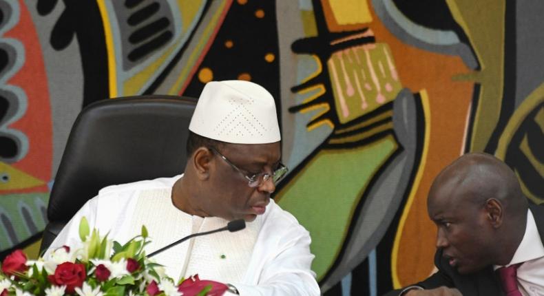 Senegal's President Macky Sall (L) and his Interior minister Aly Ngouille Ndiaye launched a national dialogue project though most opposition parties boycotted