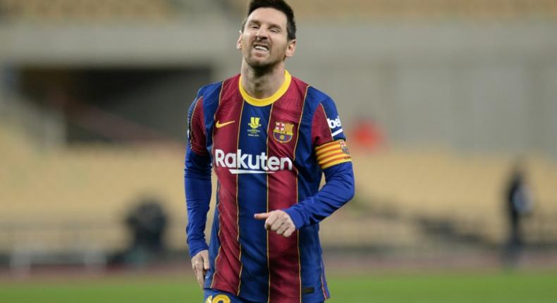 Lionel Messi was sent off in Barcelona's Spanish Super Cup loss on Sunday