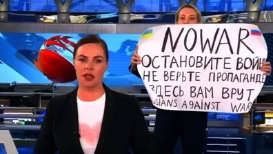 Protest Marii Owsiannikowej w TV, marzec 2022 r.