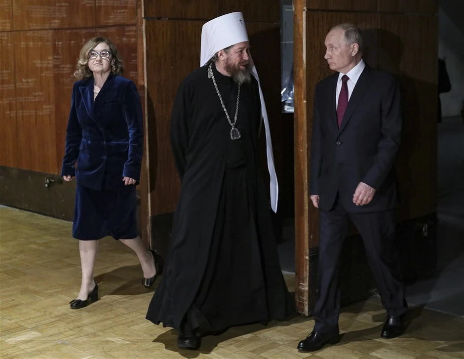 Mitropolit Tihon i Vladimir Putin u Moskvi u junu 2021.