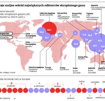 Kraje unijne wśród największych odbiorców skroplonego gazu