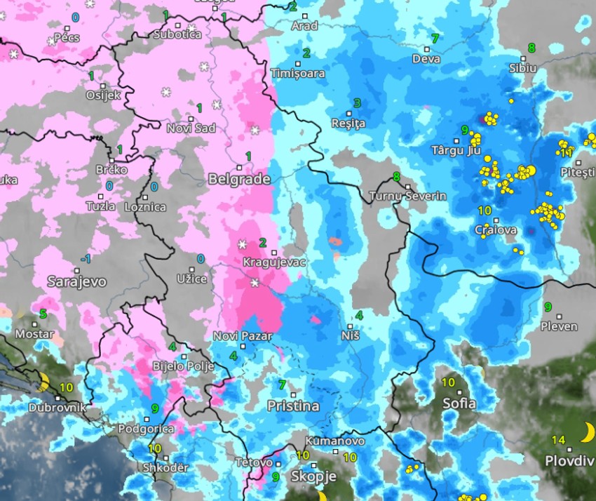 Veći deo Srbije biće pod snegom večeras oko 19 sati