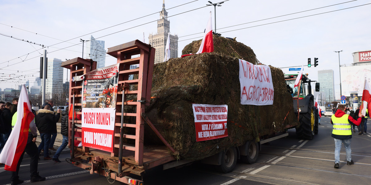 Protest rolników w Warszawie. 27 lutego 2024 r.