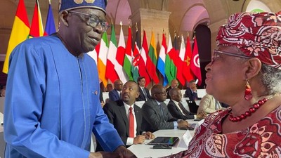 President Bola Tinubu and Ngozi Okonjo Iweala met in France in June 2023. [Punch]