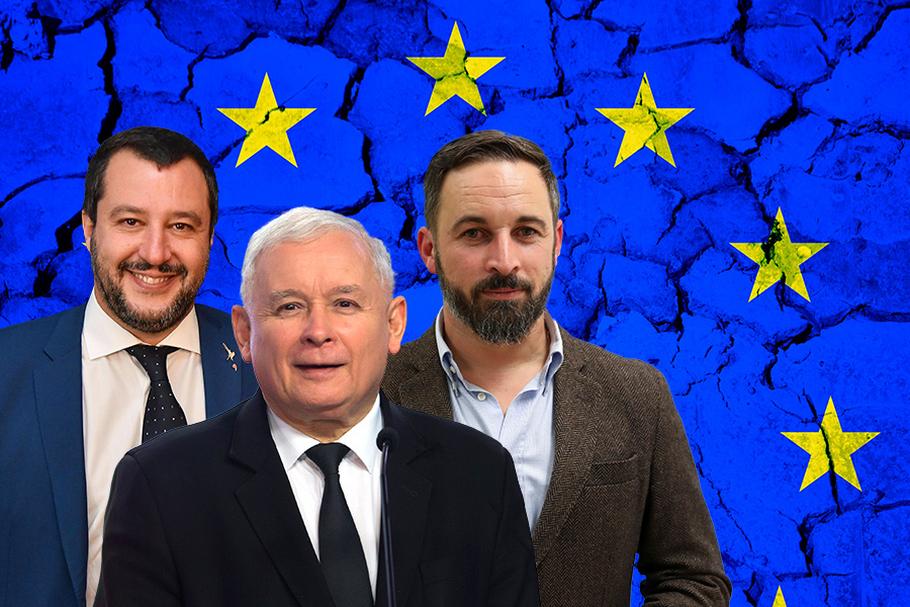 Jarosław Kaczyński, Matteo Salvini, Santiago Abascal