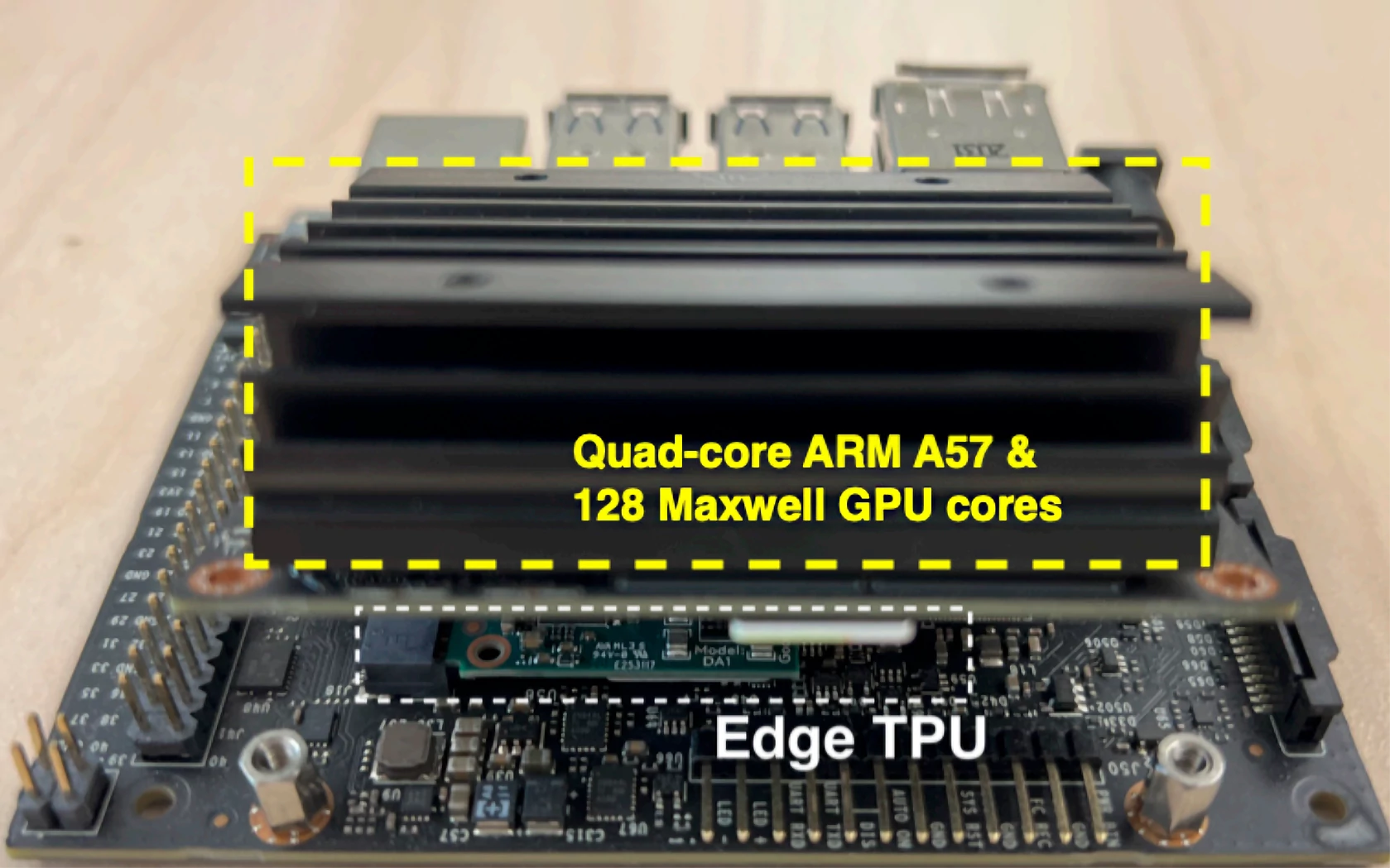Zestaw testowy oparty na Nvidia Jeston Nano z modułem Coral Dual Google Edge TPU