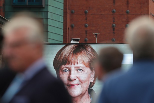 Plakat wyborczy Angeli Merkel w Niemczech, Hamburg, 20.09.2017