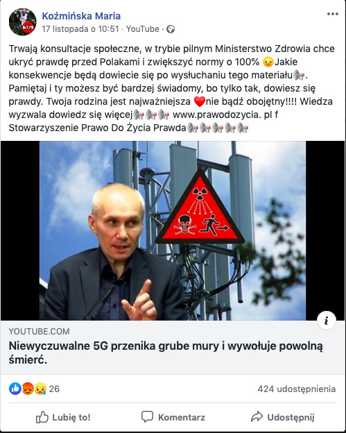 5G - fake newsy w polskim internercie