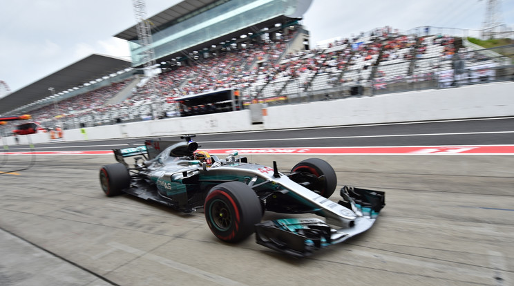 Lewis Hamilton 
öröme érthető: 
magabiztosan 
vezeti a vb-t /Fotó: AFP