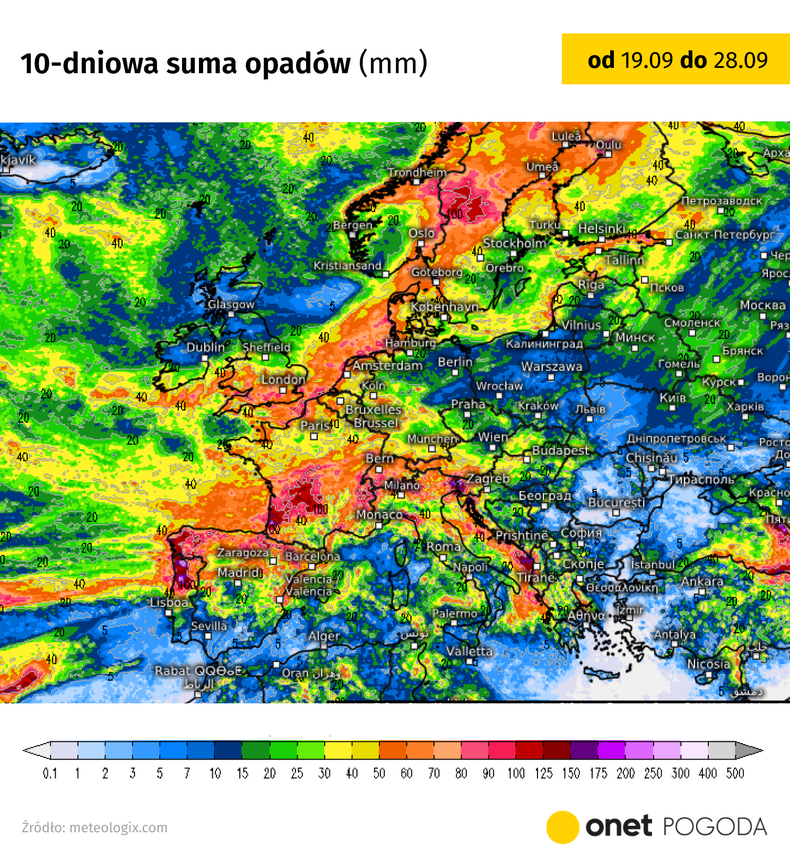 W przyszłym tygodniu w wielu krajach Europy zacznie padać częściej i mocniej