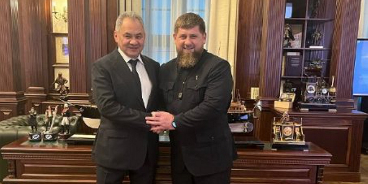 Moskwa. Siergiej Szojgu spotkał się z Ramzanem Kadyrowem. 