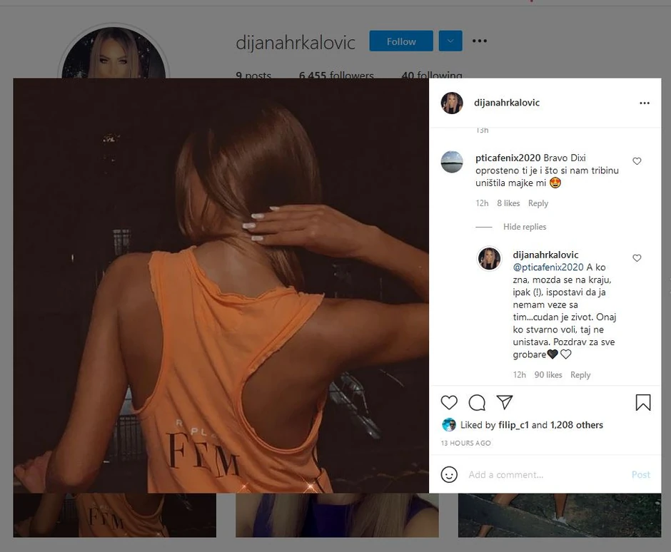 Dijana Hrkalović odgovorila na komentar Grobara