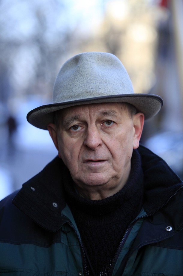 Bohdan Poręba w czasie protestu przed ambasadą Ukrainy w Warszawie przeciwko gloryfikacji przez prezydenta Ukrainy Stepana Bandery, Warszawa, 5 lutego 2010 r.