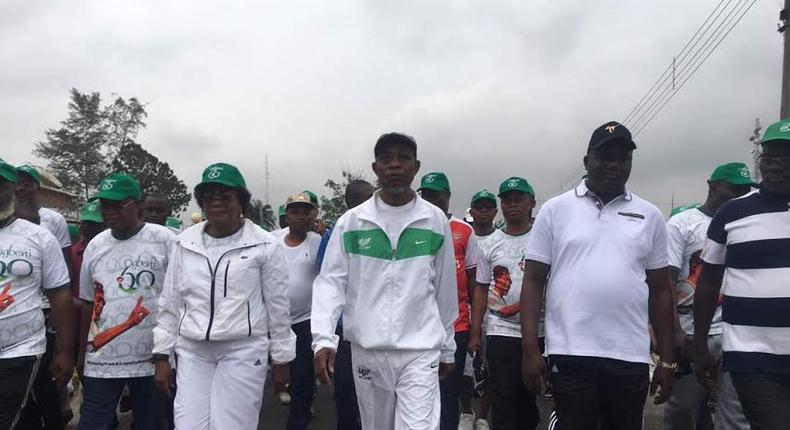 Aregbesola takes a long walk around Osogbo