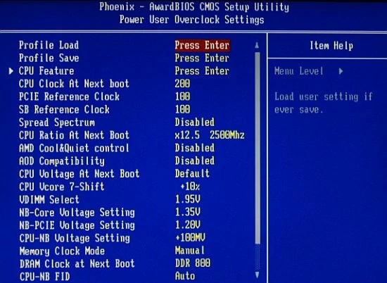 Power User Overclock Settings – tu pierwsze kroki skierują podkręcacze