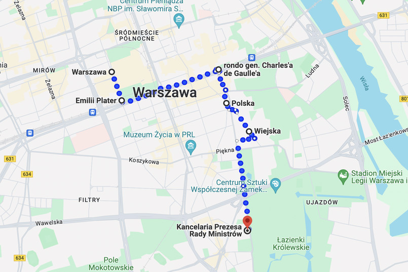 Protest rolników 27 lutego. Marsz gwiaździsty na Warszawę - trasa