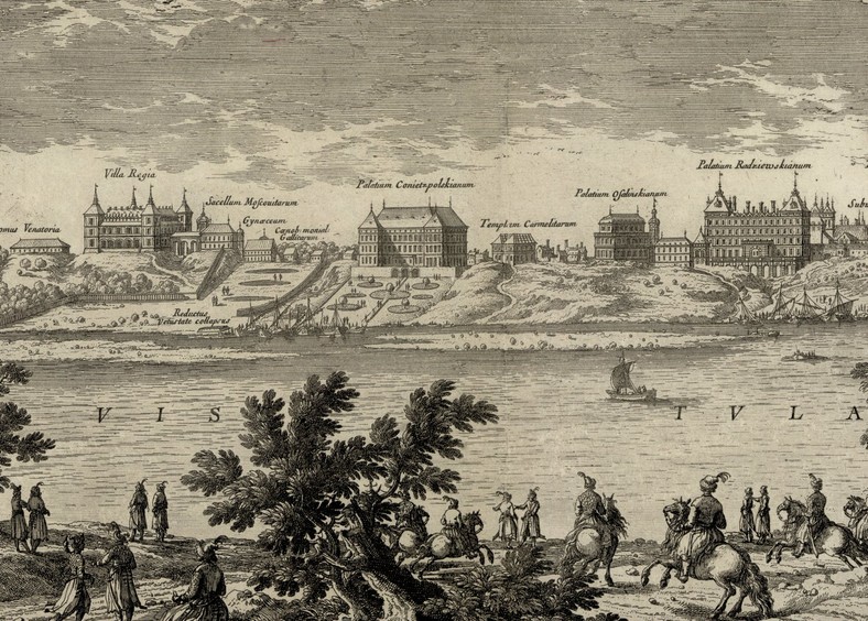 3. Villa Regia widoczna na fragmencie panoramy Warszawy autorstwa Erika Dahlberga 