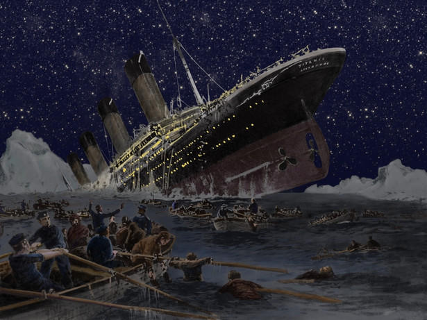 Titanic. Obraz autorstwa niemiekiego artysty Willy'ego Stowera (1864-1931)