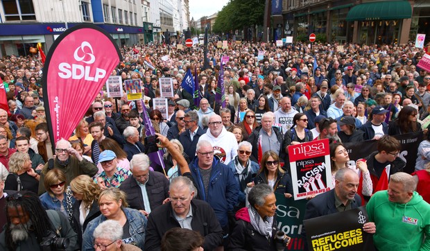 Antirasistički protest u Belfastu 13. juna
