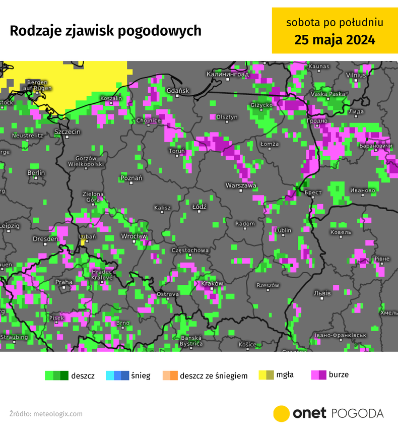 W ciągu dnia niemal w całej Polsce spodziewamy się przelotnych opadów deszczu i burz