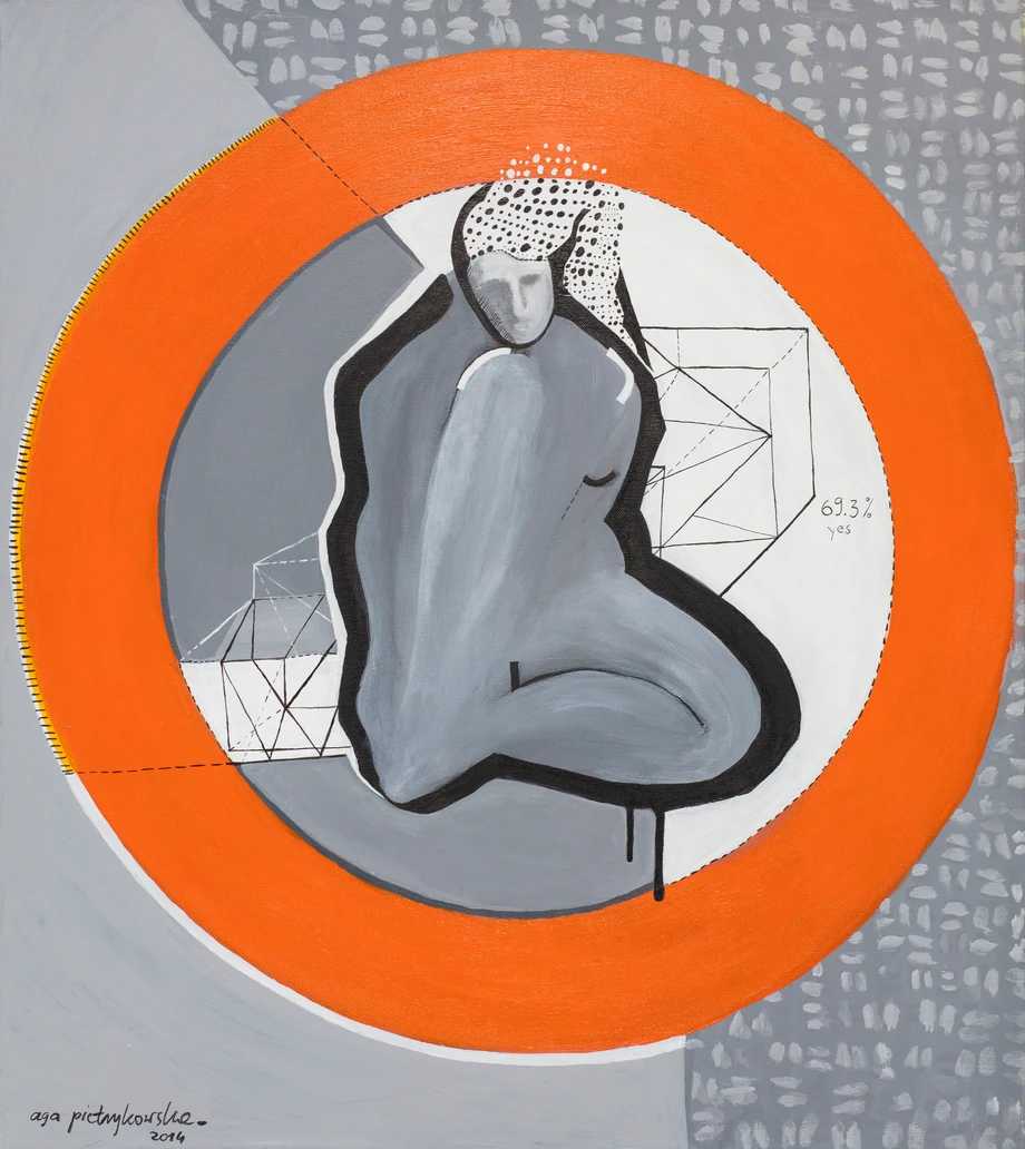 Agnieszka Pietrzykowska, Satisfaction, 2014, akryl, płótno, 70x70 cm