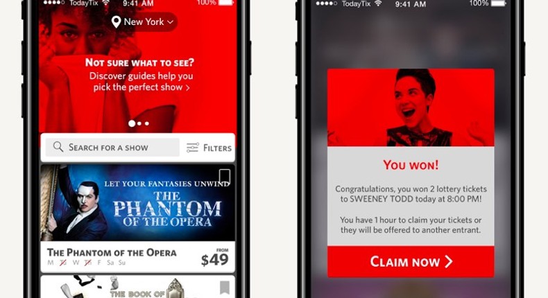 The new TodayTix app.