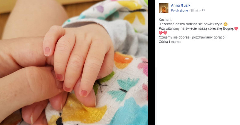 Anna Guzik na Facebooku