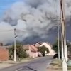 Požar u Deliblatskoj peščari snimljen iz sela Kajtasovo