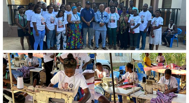Ga chief takes dressmakers to North-Tongu to make free dresses for displaced pupils