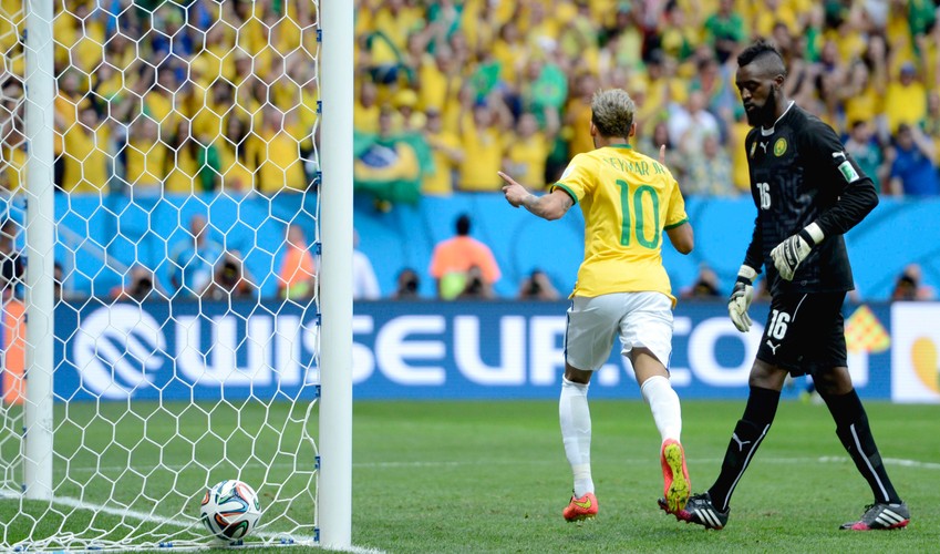 Neymar autorem setnego gola na mundialu w Brazylii