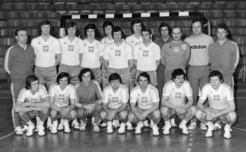 Reprezentacja Polski w piłce ręcznej 1976, pierwszy od lewej Stanisław Majorek