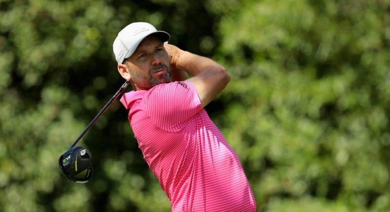 Sergio Garcia of Spain plays his shot from the 11th tee during the final round of THE PLAYERS Championship at the Stadium course at TPC Sawgrass on May 14, 2017 in Ponte Vedra Beach, Florida