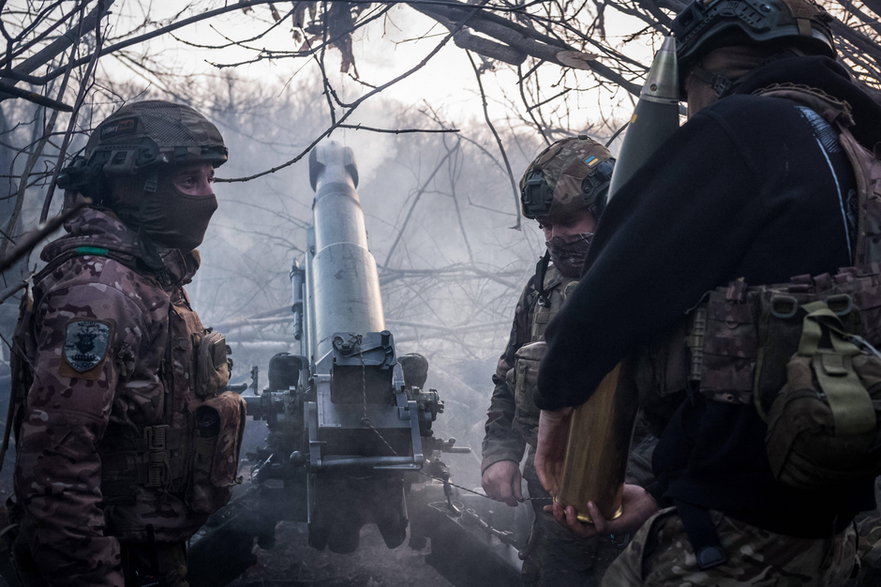 Ukraińscy artylerzyści w obwodzie donieckim, 1 kwietnia 2024 r.