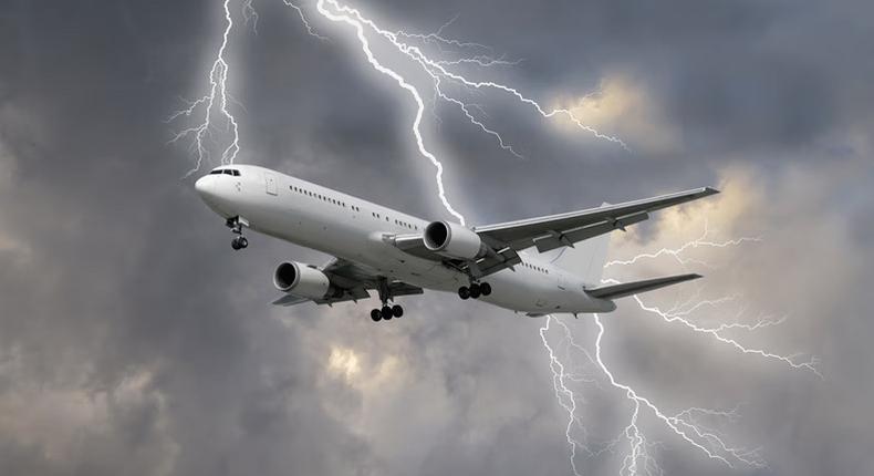 During an impact, lightning strikes a part of the plane, such as the nose or wingtip, and then travels along the entire body (image used for illustrative purpose) [Shutterstock]
