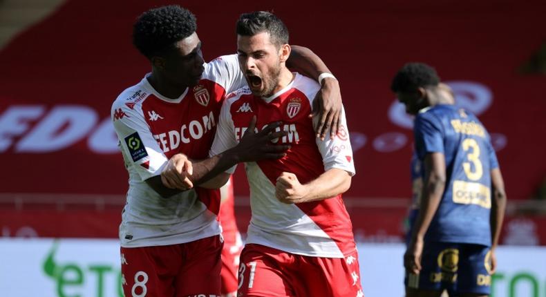 Kevin Volland (right) celebrates his 89th-minute goal