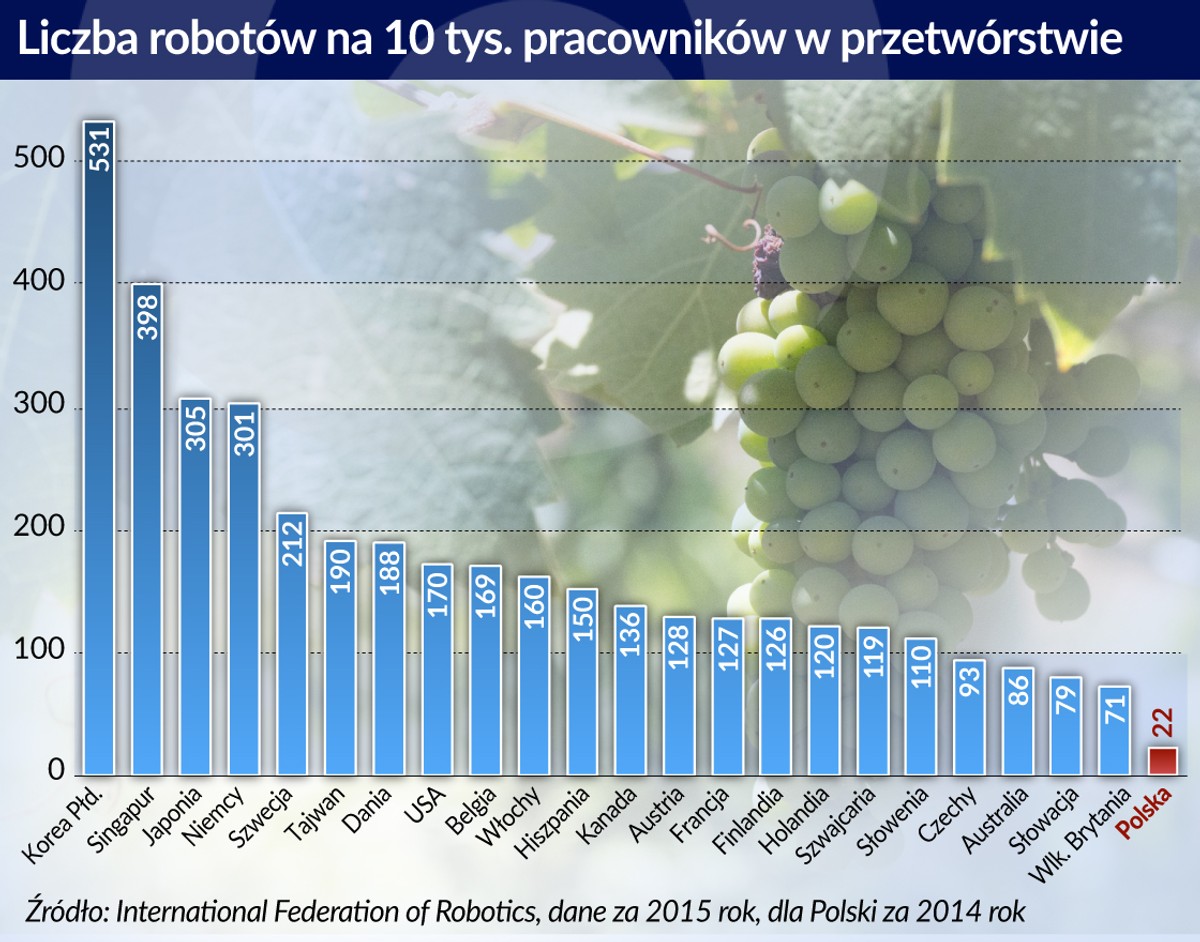 Roboty w przetwórstwie (graf. Obserwator Finansowy)
