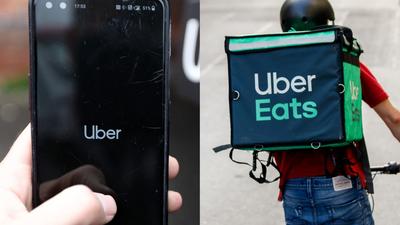 Some Uber and Uber Eats drivers say it's become harder to make money over the past year. Nathan Stirk(Left), Carsten Koall (Right), via Getty Images