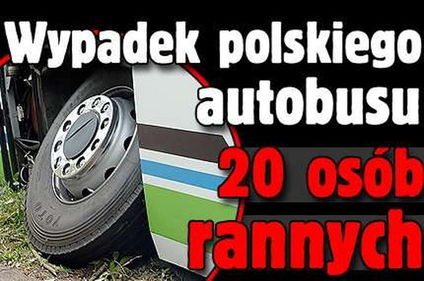 Wypadek polskiego autobusu. 20 osób rannych
