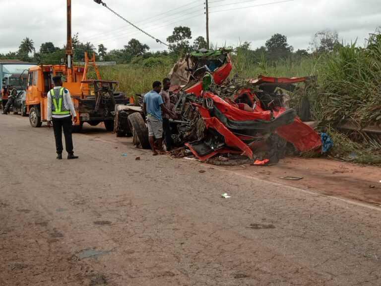 VIP bus crash with tanker in suhum