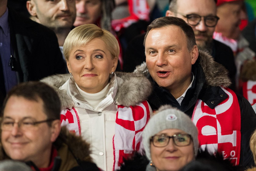 Prezydent Andrzej Duda i pierwsza dama na konkursie skoków w Zakopanem