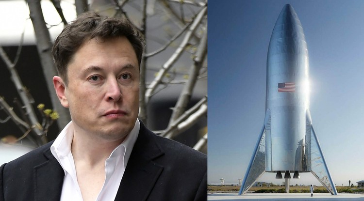 Elon Musk és a Starship-rakéta.