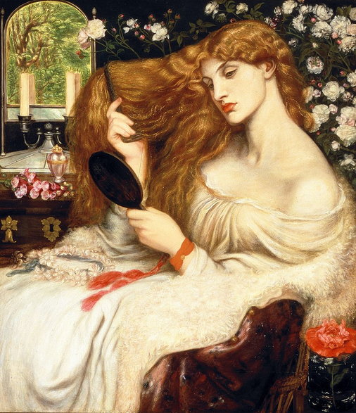„Lady Lilith” autorstwa Dantego Gabriela Rossettiego, rok 1866.(domena publiczna)