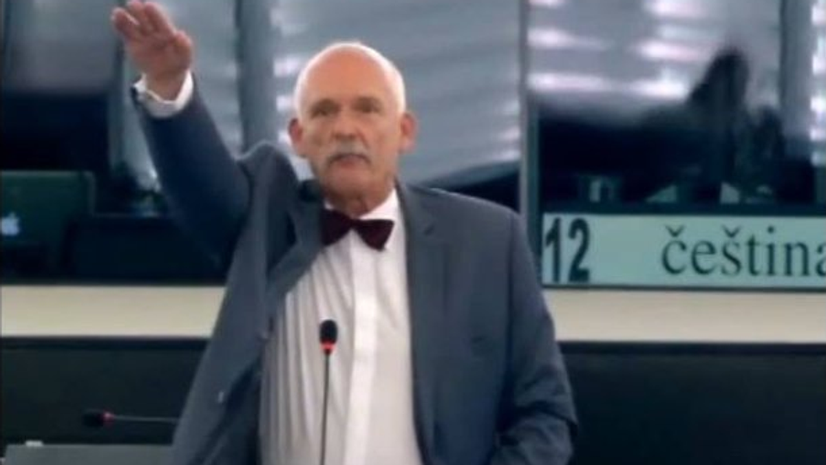 Janusz Korwin-Mikke hajluje w UE