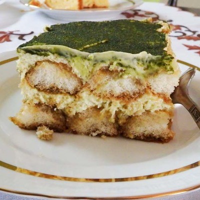 Matcha tea tiramisu