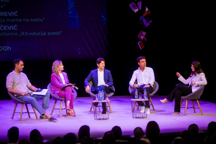 S leva na desno - Dušan Kovačević, Marina Lazarević, Tomislav Kuljiš, Siniša Ubović, Dolores Milošev Erdeg