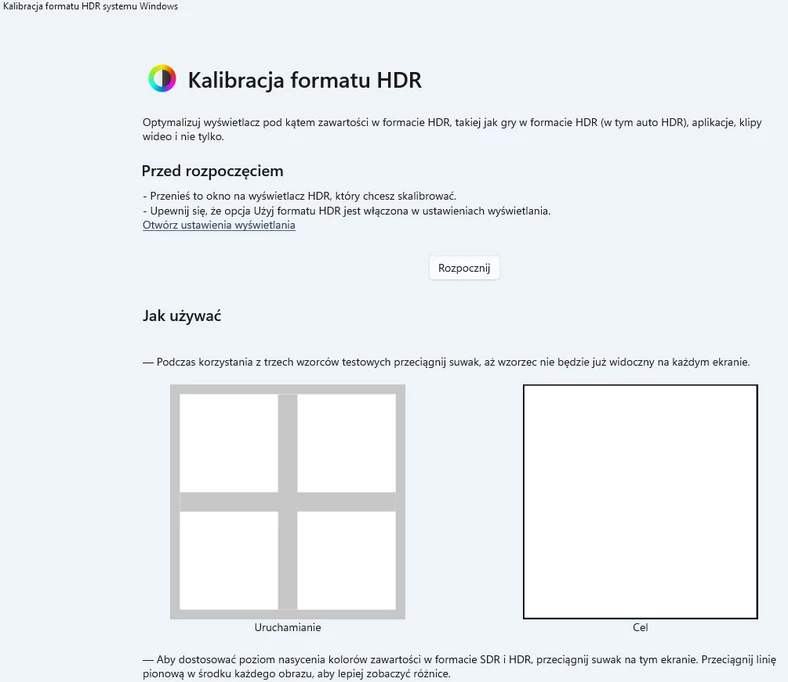 Windows HDR Calibration to aplikacja pozwalająca przekazać systemowi dodatkowe informacje o możliwościach monitora.