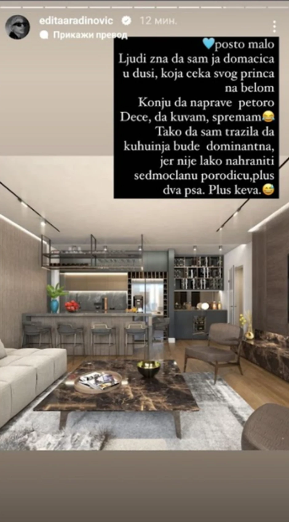 Edita Aradinović, novi stan