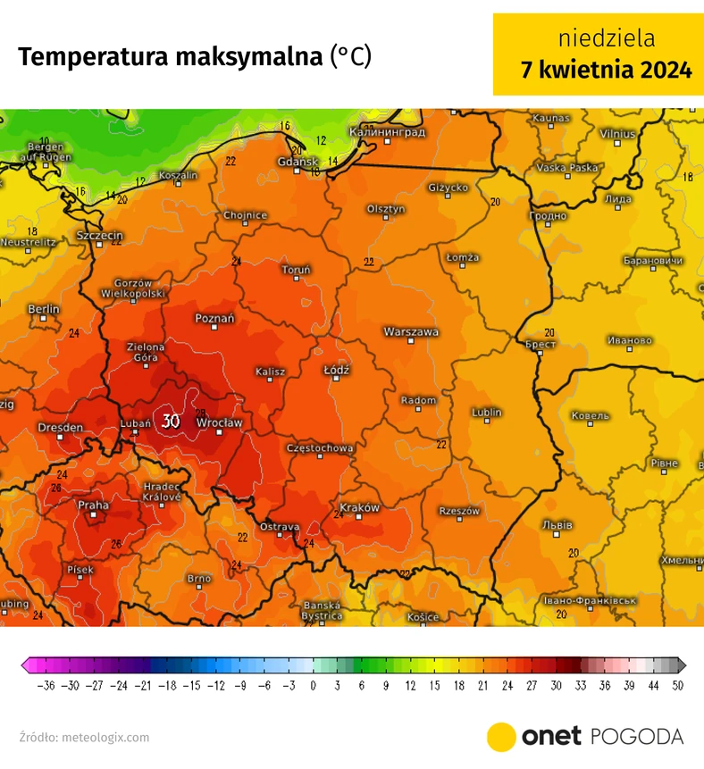 W niedzielę na południowym zachodzie temperatura zbliży się do 30 st. C!