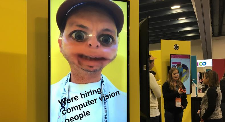 Snap, Inc. makes a hiring pitch to developers at its booth at Game Developers Conference 2017 in San Francisco