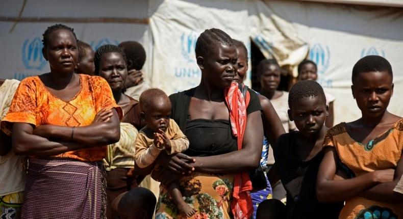 South Sudanese refugees at the Nyumanzi transit centre in Adjumani, Uganda in 2016